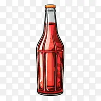 啤酒瓶-啤酒瓶水玻璃红色液体