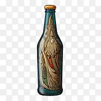 啤酒瓶-啤酒瓶啤酒瓶手绘自然波浪设计