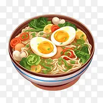 面条-面条拉面面条蔬菜鸡蛋
