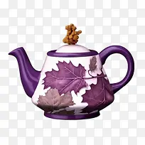 茶壶-茶壶紫色茶壶叶图案