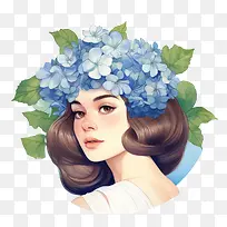 绣球花-女孩肖像