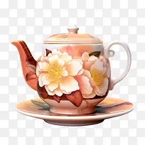 茶壶-花卉图案