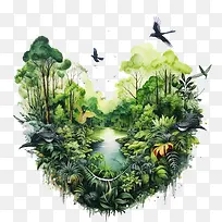 世界自然保护日-世界自然保护日绿色森林树木自然