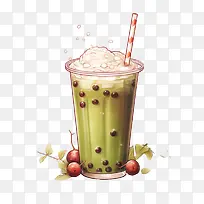 抹茶珍珠奶茶-绿茶
