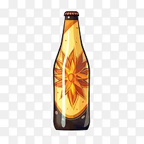 啤酒瓶-啤酒瓶啤酒瓶金色花卉