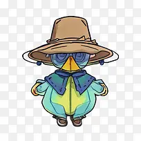 卡通-卡通鸟帽子墨镜服装