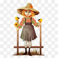 稻草人-稻草人女孩稻草人向日葵农场