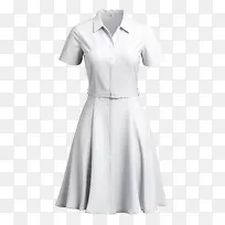 医生礼服-医生礼服女装白色短袖A字型