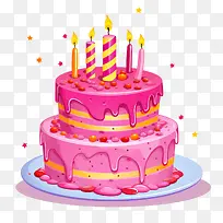 生日蛋糕-粉色生日蛋糕
