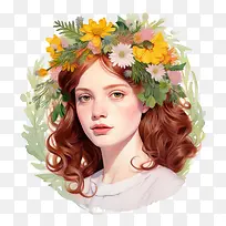 时尚女孩-花花环