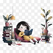 看书-看书的女孩看书文学研究