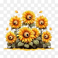 国家向日葵日-国家向日葵日向日葵黄色笑脸卡通