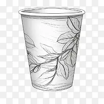 纸咖啡杯-纸咖啡杯叶树枝自然环境