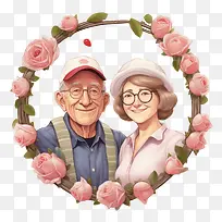 国际老年人日-国际老年人日老年人祖父母老年夫妇复古