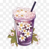 珍珠奶茶-珍珠奶茶饮料紫花糖浆