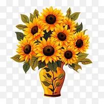 国家向日葵日-国家向日葵日花束向日葵黄色花瓶