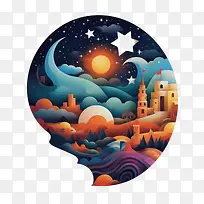 全球睡眠在星空下的夜晚-全球睡眠在星空下的夜晚城堡幻想月亮夜空