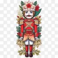 圣诞胡桃夹子-圣诞胡桃夹子胡桃夹子胡桃夹子木制士兵胡桃夹子穿红色制服