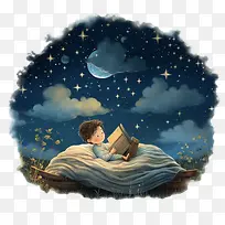 全球睡眠在星空下的夜晚-全球睡眠在星空下的夜晚儿童阅读夜空