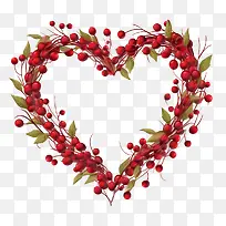 红蔓越莓-红蔓越莓小红莓花环心花环心红色​​浆果
