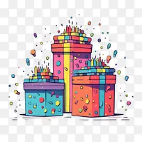 卡通礼品盒-生日蛋糕