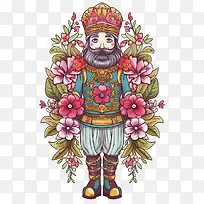 圣诞胡桃夹子-圣诞胡桃夹子幻想国王华丽的花朵
