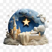 星空下的全球睡眠之夜-星空下的全球睡眠之夜夜晚的梦想城堡之星