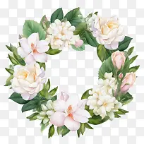 栀子花环-栀子花环花环花白色粉红色