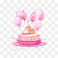 生日蛋糕-粉色生日蛋糕