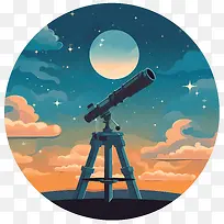 天文日-天文日望远镜天文学夜空天体