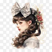 国际蝴蝶结日-国际蝴蝶结日女孩美丽时尚复古
