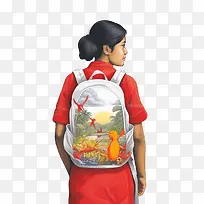 背包-背包背包红衬衫女人户外