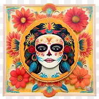 亡灵节——亡灵节diadelosmuertos亡灵节糖骷髅脸