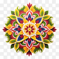 onam花卉rangoli-onam花卉rangoli花多彩装饰艺术