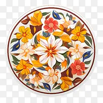 onam花卉rangoli-onam花卉rangoli花花卉图案多彩