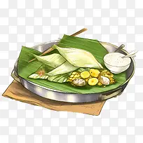 OnamSadya食物-香蕉叶