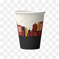 纸杯-纸杯天际线城市景观城市建筑