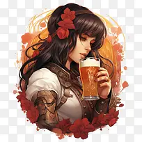 啤酒爱好者节-啤酒爱好者节美女服装童话女