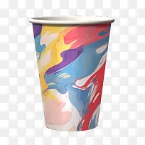 纸咖啡杯-纸咖啡杯纸杯多彩抽象漩涡