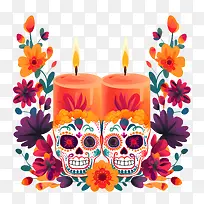 亡灵节-亡灵节亡灵节蜡烛亡灵节头骨