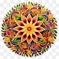 onam花卉rangoli-onam花卉rangoli花卉多彩复杂精致