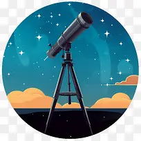 天文日-天文日望远镜夜空星星行星