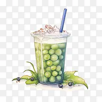 抹茶珍珠奶茶-绿茶