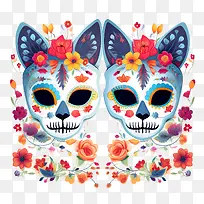 亡灵节-亡灵节亡灵节糖头骨亡灵节骷髅