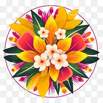 Onam花卉兰戈里-橙色