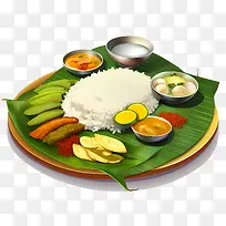 OnamSadya食物-香蕉叶