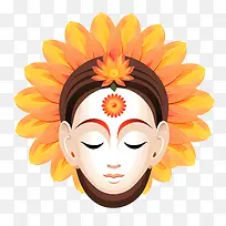 抽象的脸-莲花