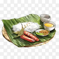 OnamSadya食物-香蕉叶