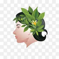 抽象脸-抽象脸女人美丽发型花