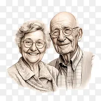 国际老年人日-国际老年人日老年夫妇幸福的夫妇老年夫妇微笑的夫妇